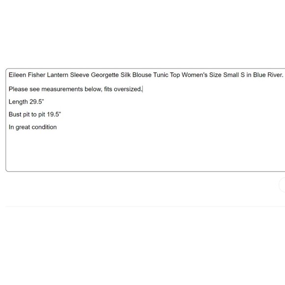 Eileen Fisher Womens Lantern Sleeve Georgette Silk Blouse Tunic Top Size SP Blue - Picture 12 of 12